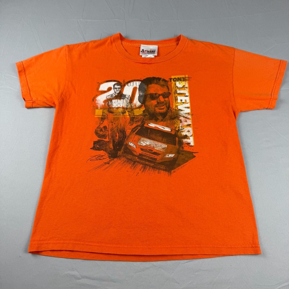 Vintage NASCAR Chase Authentics Tony Stewart #20‎ Youth L (14/16) Orange T-shirt